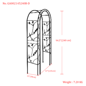 metal garden arch with planters